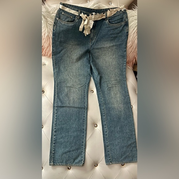 NEW Together by Spiegel Medium Wash Classic Fit Embroidered Jeans Size 16 RARE - Picture 10 of 15